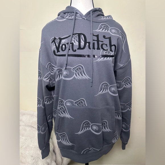 Von Dutch Charcoal Winged Hoodie - Picture 2 of 3